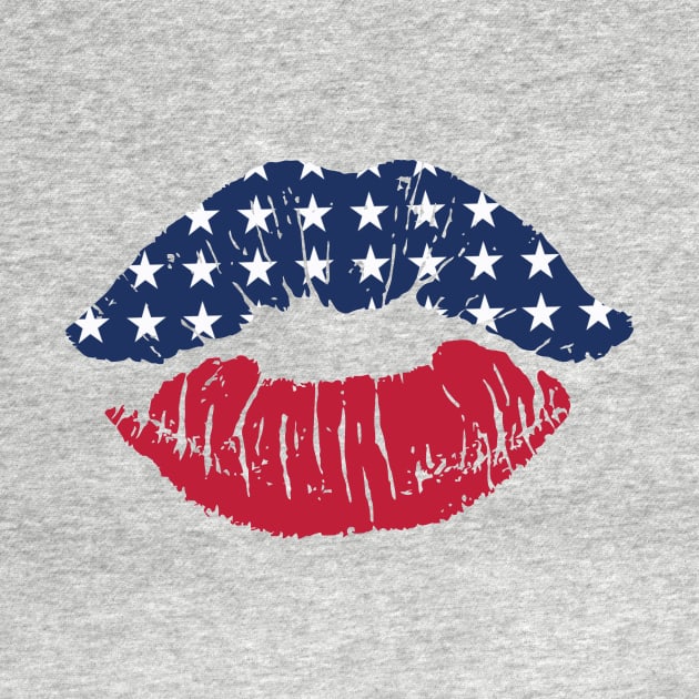 Red White Blue Lips Independence Day Patriotic Family by BeyondThat